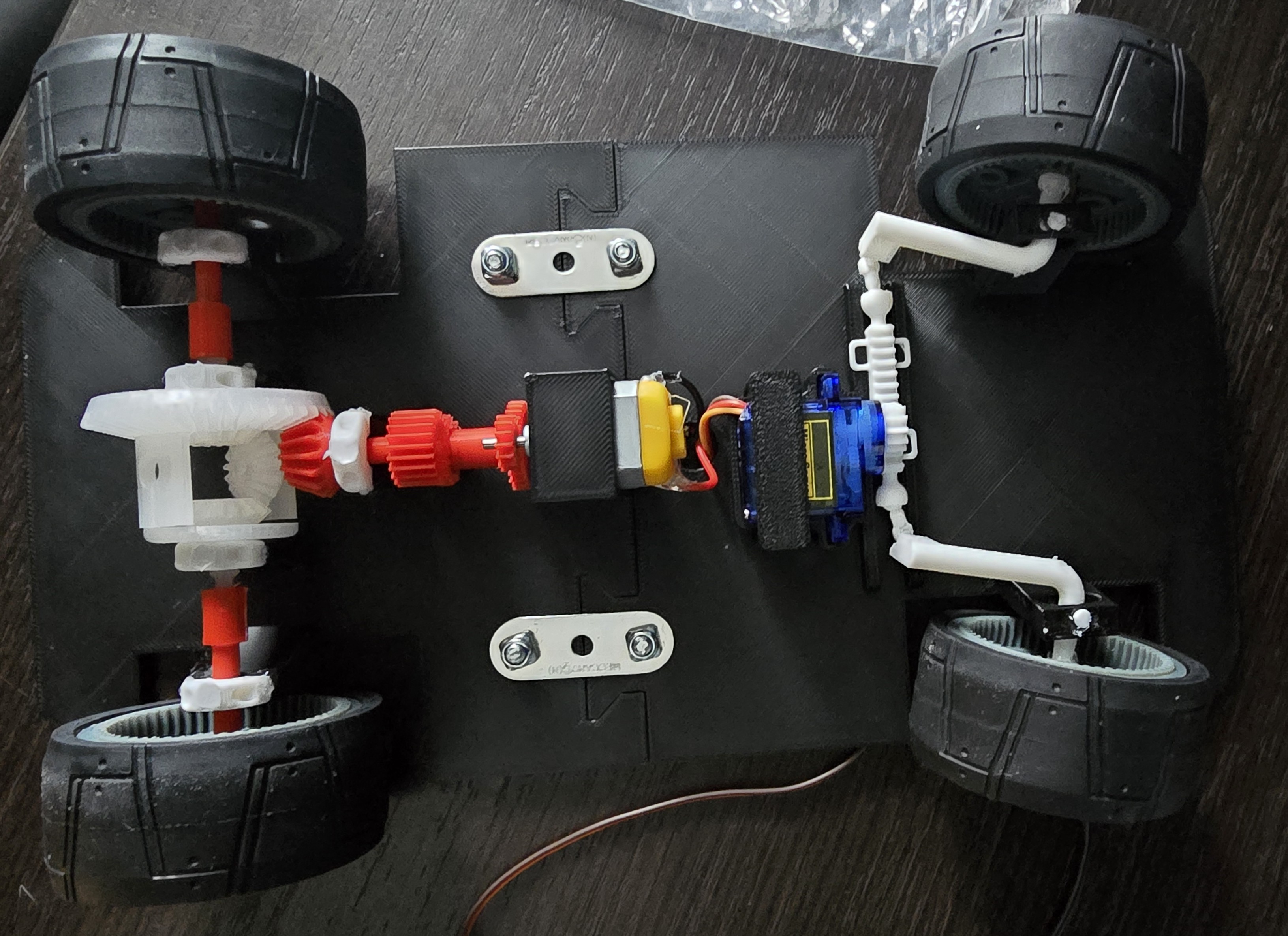Underside of 3D-printed car model