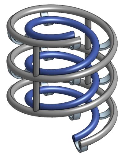 CAD model of spiral track
